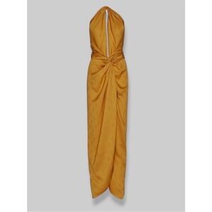 NWT Johanna Ortiz Marigold Yellow / Gold Vastness of the Sea Long Maxi Dress